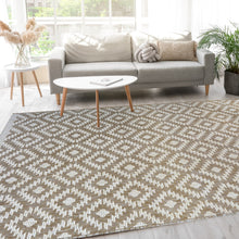 Load image into Gallery viewer, Natural Weatherproof Geometric Outdoor Rug - Compass