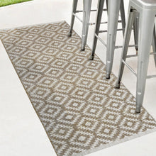 Load image into Gallery viewer, Natural Weatherproof Geometric Outdoor Rug - Compass