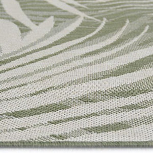 Olive Green Tropical Indoor and Outdoor Rug - Compass