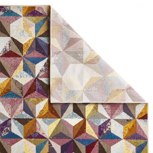Modern Soft Multicoloured Geometric Rug - 16th Avenue