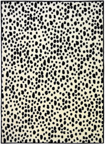 Classic Black and White Leopard Print Area Rug - Islay
