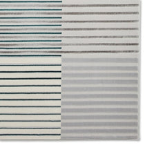 Load image into Gallery viewer, Grey and Green Metallic Linear Area Rug - Lunar