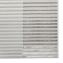Load image into Gallery viewer, Ivory and Grey Metallic Linear Area Rug - Lunar