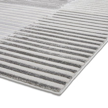 Load image into Gallery viewer, Ivory and Grey Metallic Linear Area Rug - Lunar