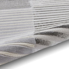 Load image into Gallery viewer, Ivory and Grey Metallic Linear Area Rug - Lunar