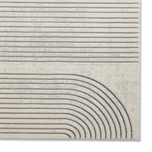 Load image into Gallery viewer, Ivory and Grey Metallic Swirl Area Rug - Lunar
