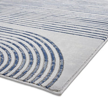Load image into Gallery viewer, Navy and Grey Metallic Swirl Area Rug - Lunar