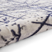 Load image into Gallery viewer, Blue and Silver Abstract Metallic Area Rug - Howth