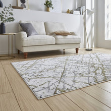 Load image into Gallery viewer, Modern Gold Metallic Abstract Rug - Howth