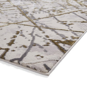 Modern Gold Metallic Abstract Rug - Howth