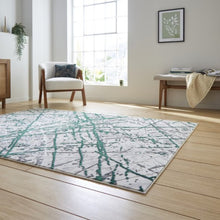 Load image into Gallery viewer, Modern Green Metallic Abstract Rug - Howth