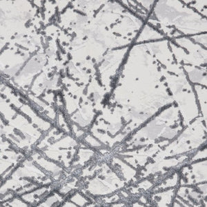 Contemporary Silver Metallic Abstract Rug - Howth