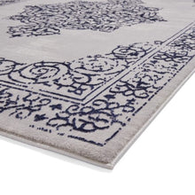 Load image into Gallery viewer, Blue and Silver Metallic Traditonal Rug - Howth