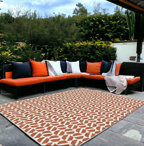 Orange Washable Colourfast Indoor Outdoor Rug - Capri