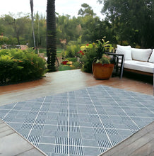 Load image into Gallery viewer, Blue Geometric Reversible Indoor Outdoor Rug - Capri