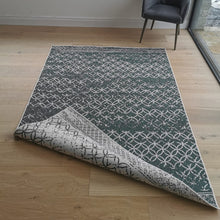 Load image into Gallery viewer, Green Distressed Moroccan Reversible Indoor Outdoor Rug - Capri