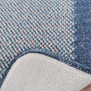 Blue Bordered Non Slip And Washable Kitchen Mats - Barrier