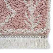 Load image into Gallery viewer, Rose Pink Moroccan Trellis Shaggy Rug -  Boho