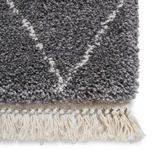 Load image into Gallery viewer, Luxurious Grey Designer Tribal Shaggy Rug -  Boho