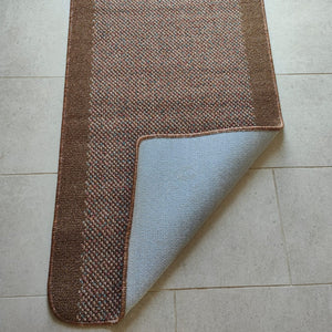 Brown Bordered Non Slip And Washable Kitchen Mats - Barrier
