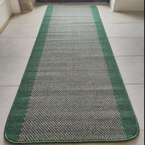 Emerald Green Bordered Non Slip And Washable Kitchen Mats - Barrier
