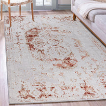 Load image into Gallery viewer, Terracotta Distressed Vintage Flatweave Living Room Rug - Monalisa