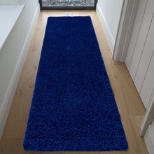 Load image into Gallery viewer, Navy Blue Deep Non Shedding Shaggy Rug - Gallery