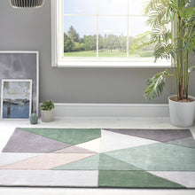 Load image into Gallery viewer, Earthy Green Stunning Geometric Area Rug - Trio