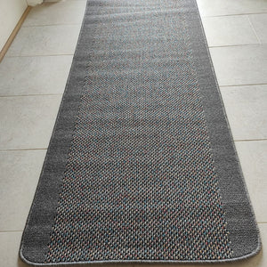 Grey Bordered Non Slip And Washable Kitchen Mats - Barrier