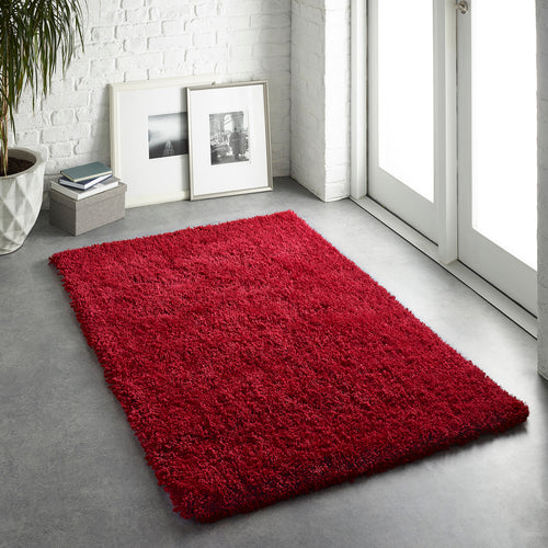 Rich Red Sumptuous 45mm Shaggy Rug - Chicago