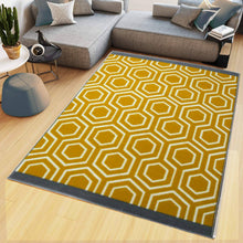 Load image into Gallery viewer, Yellow Geometric Flatweave Living Room Rug - Islay