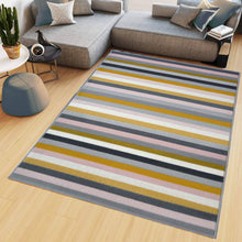 Load image into Gallery viewer, Ochre, Pink and Grey Striped Living Room Rug - Islay