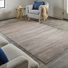 Load image into Gallery viewer, Beige Heavy Patterned Geometric Rug - Mamara