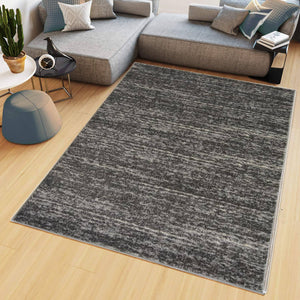 Grey Scandi Striped Living Room Rug - Perth