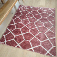 Load image into Gallery viewer, Rose Pink Non Slip Latex and Machine Washable Shaggy Rug - Smart
