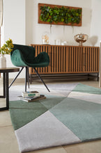 Load image into Gallery viewer, Earthy Green Stunning Geometric Area Rug - Trio
