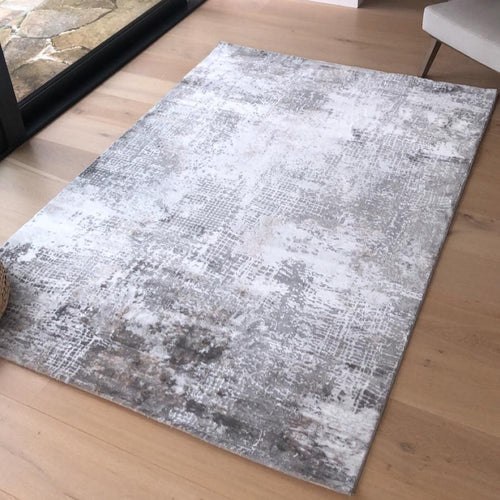 Modern Soft Grey Abstract Living Room Rug - Tuscana