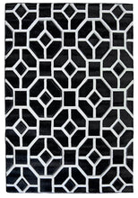 Load image into Gallery viewer, Black with White Carved Pile Geometric Area Rug - Daytona