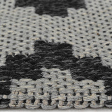 Load image into Gallery viewer, Grey Recycled Cotton Tribal Flatweave Rug - Regen