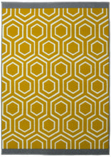 Load image into Gallery viewer, Yellow Geometric Flatweave Living Room Rug - Islay