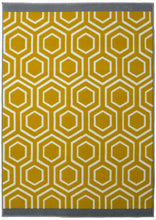 Load image into Gallery viewer, Yellow Geometric Flatweave Living Room Rug - Islay