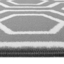 Load image into Gallery viewer, Grey Geometric Flatweave Living Room Rug - Islay