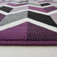 Load image into Gallery viewer, Purple Chevron Print Living Room Rug - Islay