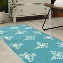 Load image into Gallery viewer, Teal Summertime Butterfly Rug - Islay