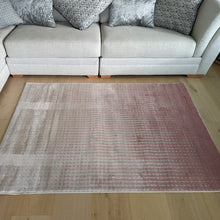 Load image into Gallery viewer, Blush Pink Ombre Geometric Dots Flatweave Rug - Memphis