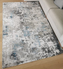 Load image into Gallery viewer, Navy and Grey Abstract Rug - Tronso