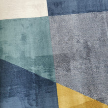 Load image into Gallery viewer, Navy Blue Retro Geometric Flatweave Area Rug - Bergen