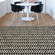 Load image into Gallery viewer, Black Geometric Washable Outdoor Garden Rug - Ota