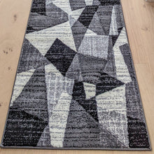 Load image into Gallery viewer, Extra Long Geometric Grey Runner Rug - Boston