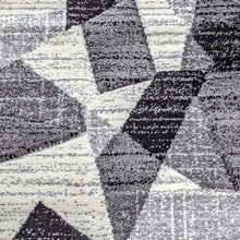 Load image into Gallery viewer, Extra Long Geometric Grey Runner Rug - Boston